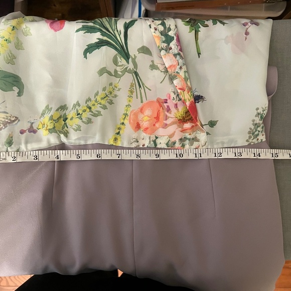 Ted Baker Floral Lavender Short Romper Wrap Detail Size 3 (US 8) - Picture 10 of 16
